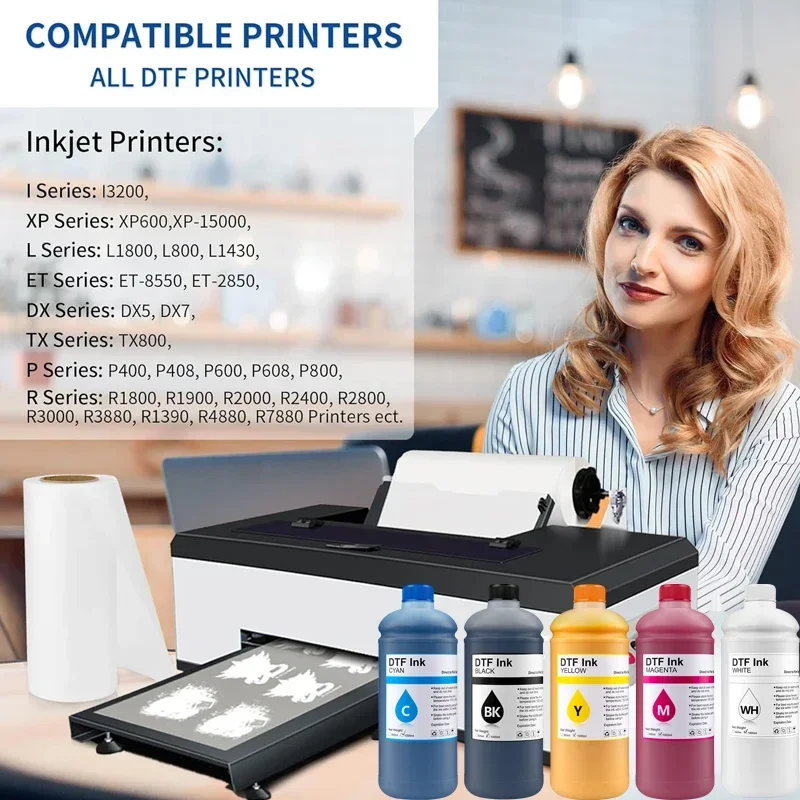 1000ML DTF Ink Direct Transfer Film Heat Transfer For Epson I3200 P800 L1800 1390 L800 L805 1430 3880 PET Film Ordinary Quality