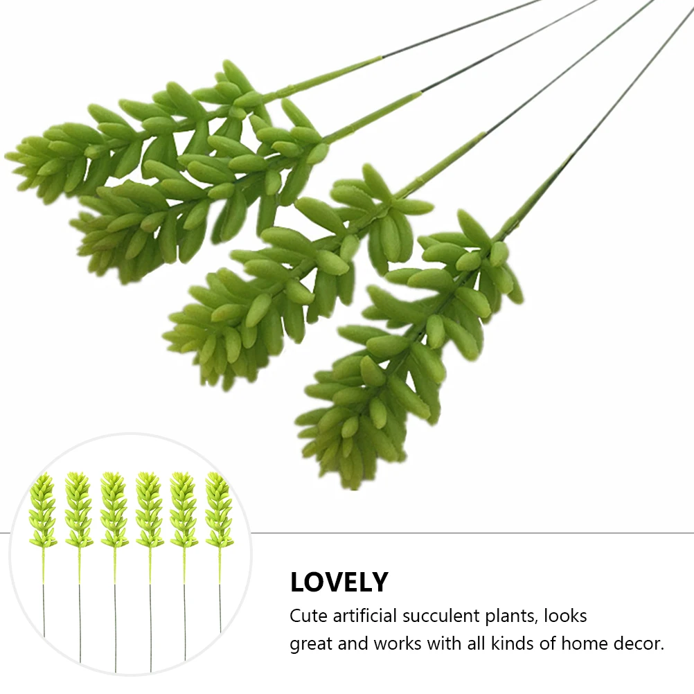 

6Pcs Artificial Succulent Plants Fake Simulation Decorative Plastic Plant for Living Room Desk Shelf Display Craft DIY