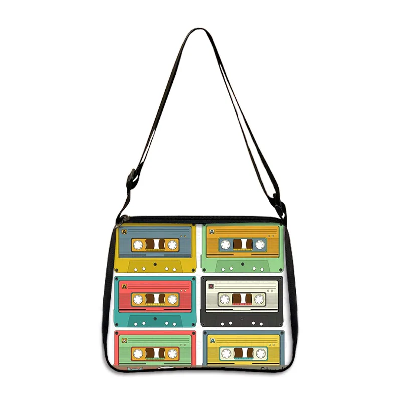 80s 90s Women Vintage Cassette Handbag Audio Mixtape Magnetic Music Tape Casual Shoulder Bags Portable Ladies Small Clutch Gift