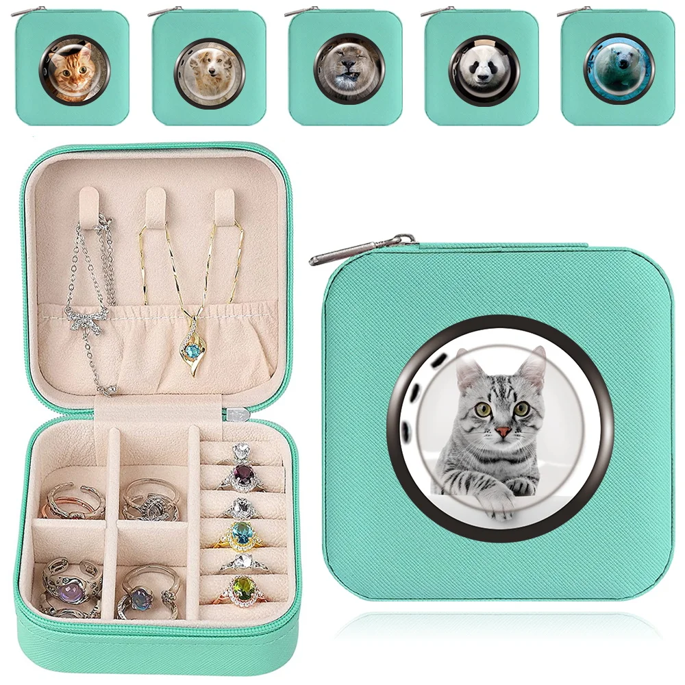 Jewelry Box Mini Ornaments Organizer Display Desktop Drawer Necklace Ring HolderTravel Zipper Case Boxes Portable Gift Cases
