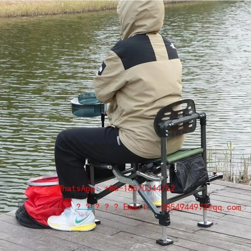 2027    New Folding Portable Fishing Chair with All Terrain Slide Structure, Outdoor Fishing Leisure Chair