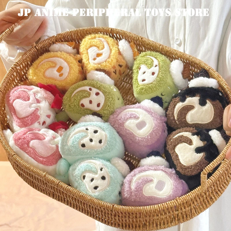 2025 Original Kätzchen Schweizer Rolle Plüschtier Niedlicher Dessertkuchen Plüschpuppe Anhänger Rucksack Dekor Kinder Weihnachten Geburtstagsgeschenke