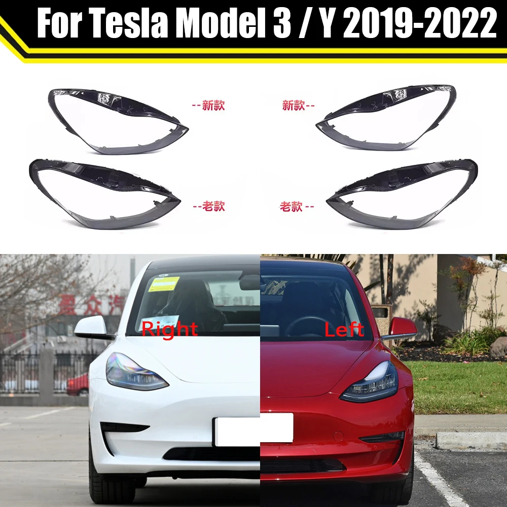 

Car Headlamp Auto Light Case Transparent Lampshade Lamp Shell Headlight Lens Cover For Tesla Model 3 / Y 2019 2020 2021 2022