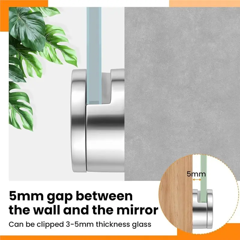A02F-Round Frameless For Installing Mirror Mounting Clips(12-Piece Set) Screws And Wall Anchors For Glass Mirrors