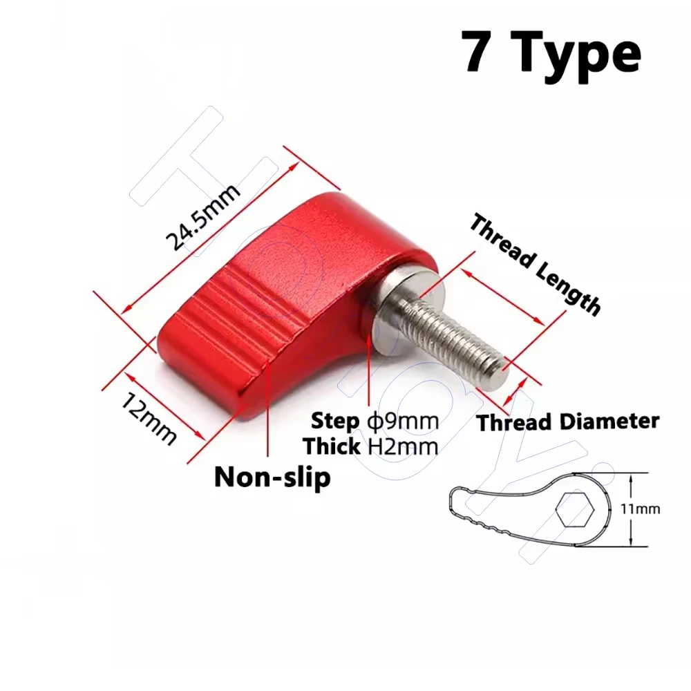 1 Pz M4 M5 M6 M8 Viti a testa zigrinata Tipo T/7 Tipo Vite di serraggio a mano Maniglia Vite a forma di farfalla regolabile per cursore asta guida reflex