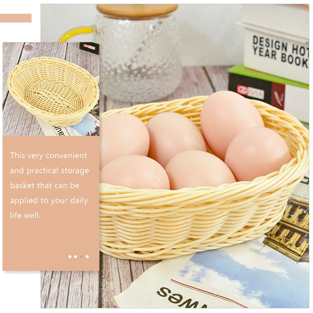 

Woven Jewelry Basket Mini Snack Storage Baskets for Table Small Beige Lightweight Fruits Vegetables Pantry Toiletries Cleaning