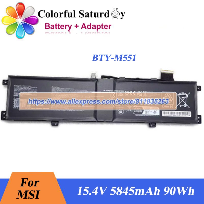 

Genuine BTY-M551 Battery for MSI Vector 16 HX A13VHG A13VIG A14VFG A14VGG A14VHG A14VIG GP68HX 12VH 13VH GP78HX 13VE 13VF 13VG