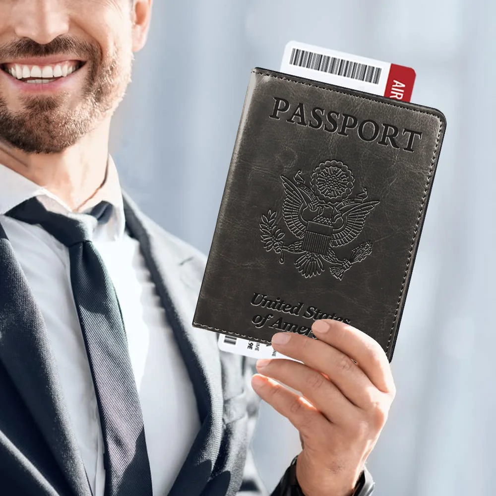 

Passport Holder Cover Wallet Case Leather Card Slot Travel Accessories Documents Organizer Protector for Women Men