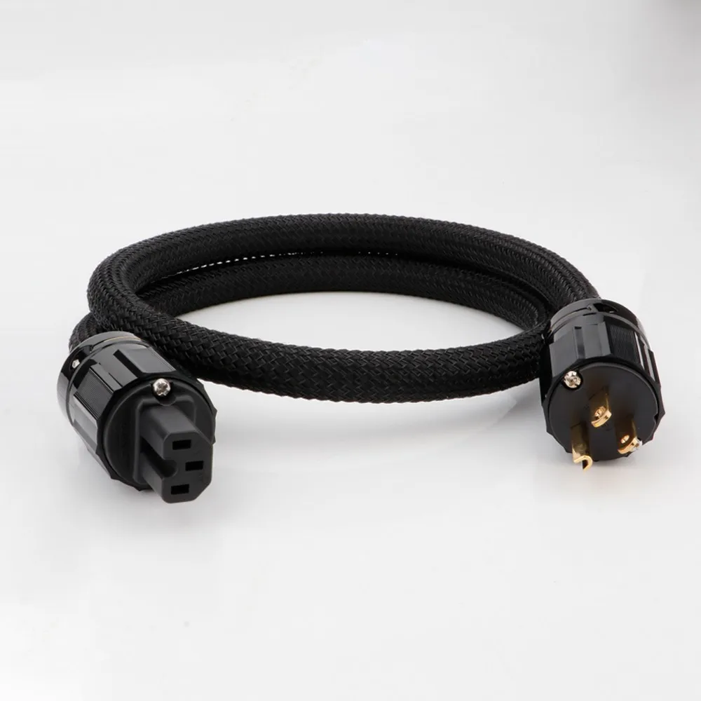 HIFI power cord 3 core AU/US/EU HiFi pure copper OFC tube amplifier dedicated connection power cord FURUTECH GOLD plated plug