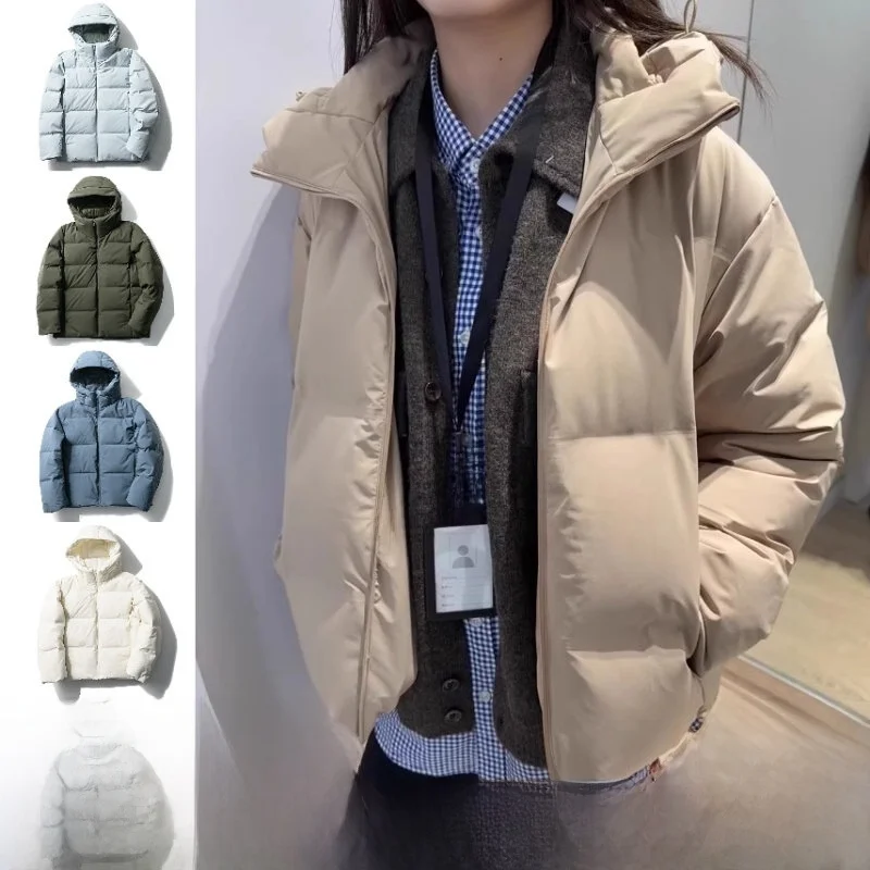 

Водонепроницаемая ветрозащитная пуховая куртка для пар, мужская, модная, городская, с капюшоном, стандартной длины, с высоким содержанием пуха