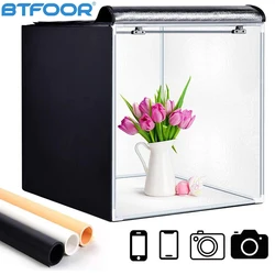 Photo Studio Light Box 40cm Portable Softbox Photo Lightbox Tent With 3 Colors Background For Studio Photography Box LED Light