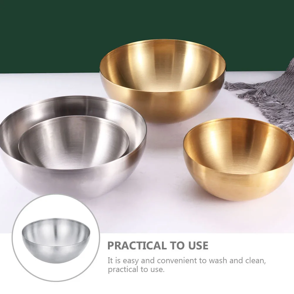 

1pcs Stainless Steel Salad Bowl Rice Bowl For Household Kitchen Food Serving Soup Noodles Practical Tableware