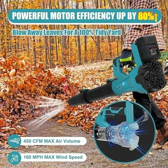 

Вентилятор для листьев с литиевой батареей, снегоочиститель, электрический промышленный портативный мощный вентилятор с беспроводной зарядкой