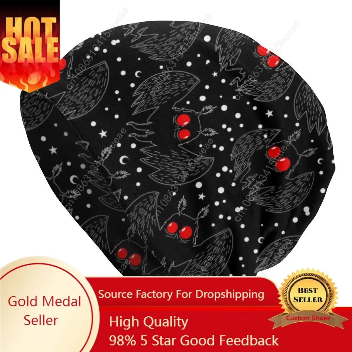 

Supernatural TV Show Custom Mothman Night Slouchy Beanie Hat Women Men Fashion Knit Skullies Beanies Caps for Outdoor Ski