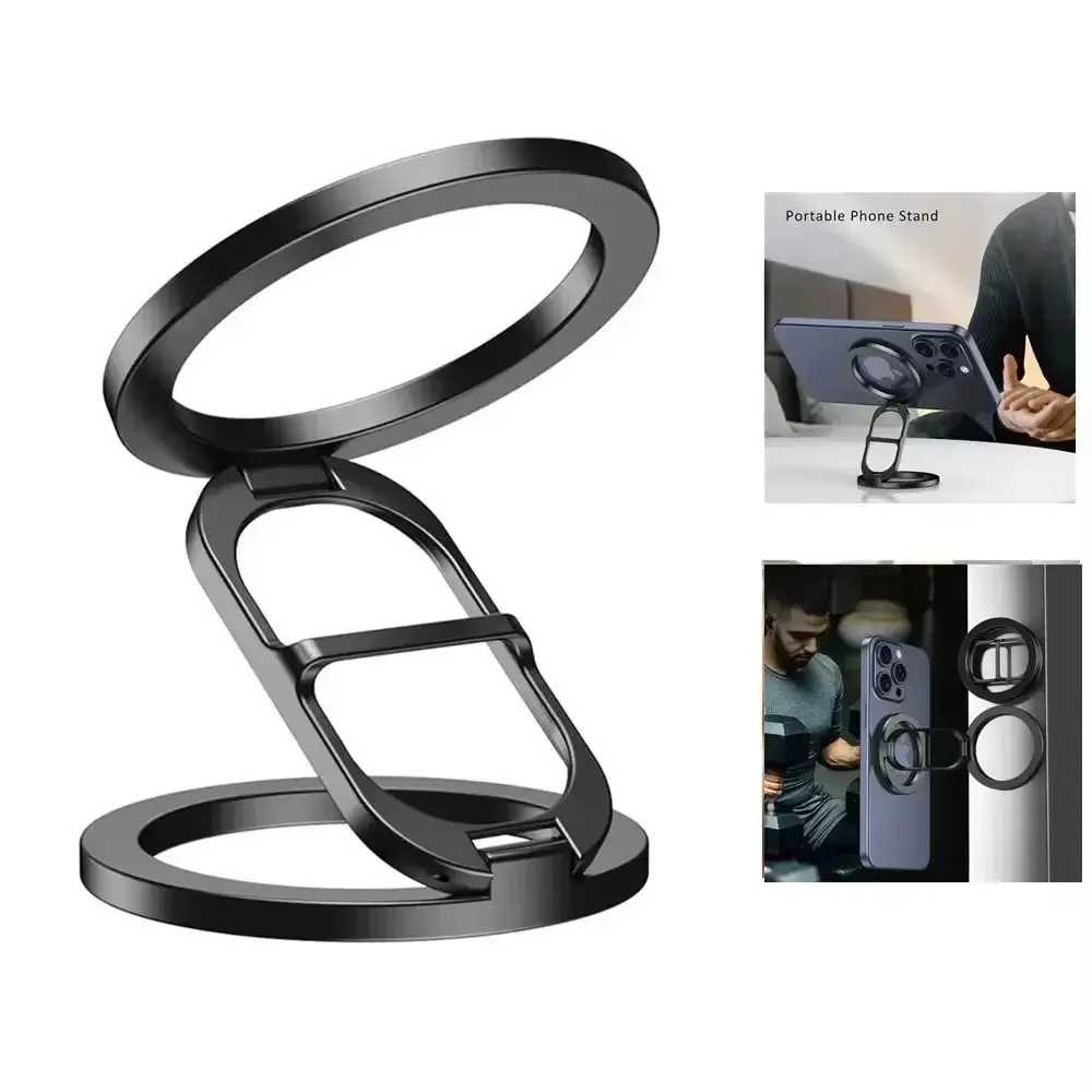 Foldable Double Sided Magnetic Phone Holder Multifunction Bracket Phone Ring Holder Stand Smartphone for iPhone 16 15 14 13 12