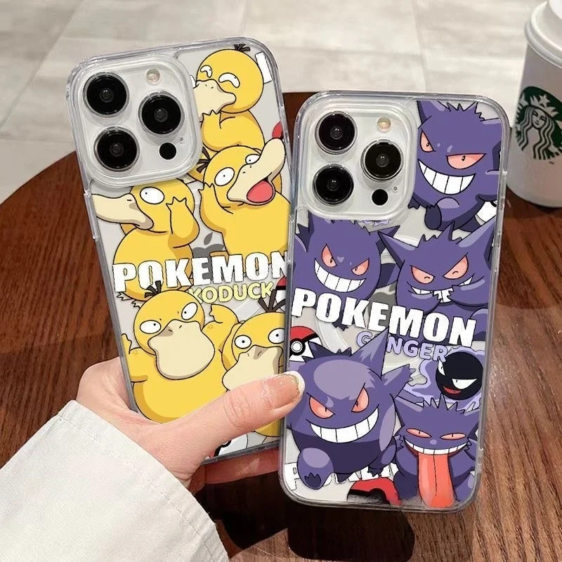 Cartoon Cute P-Pokemon Gengar Magsafe Wireless Charge Case For iPhone 11 12 13 14 15 16Pro Max Plus Anime Psyduck Magnetic Cover