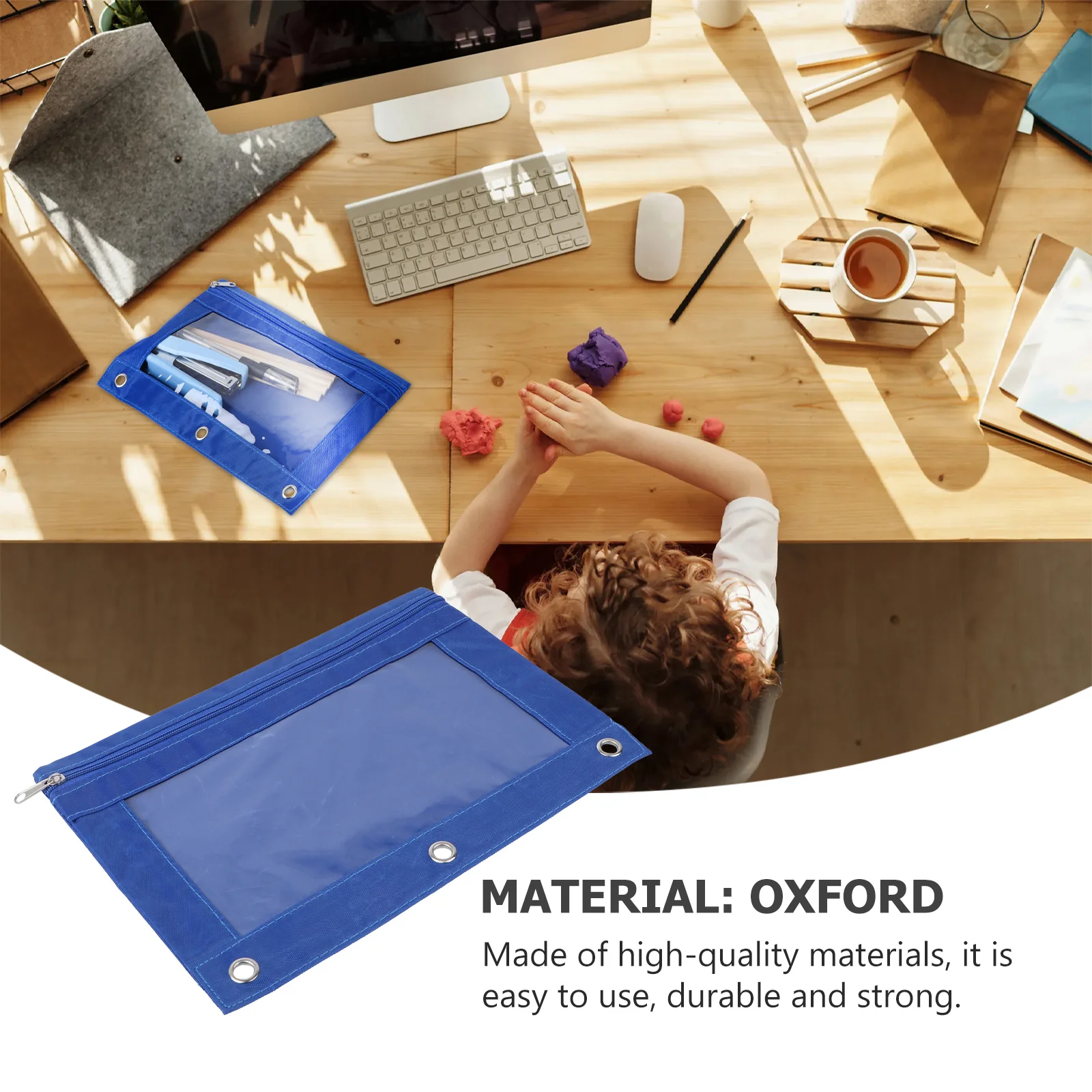 6 قطعة سعة كبيرة شفافة قلم رصاص الحقيبة خفيفة الوزن حقيبة أدوات مكتبية محمولة السلس سستة دائم أكسفورد شبكة ملف حقيبة ل #6