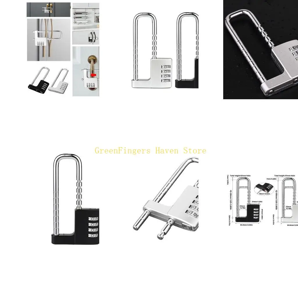 F68D Multifunction Combination Lock Aluminum Combination Padlock Gym Lockers Lock for Home