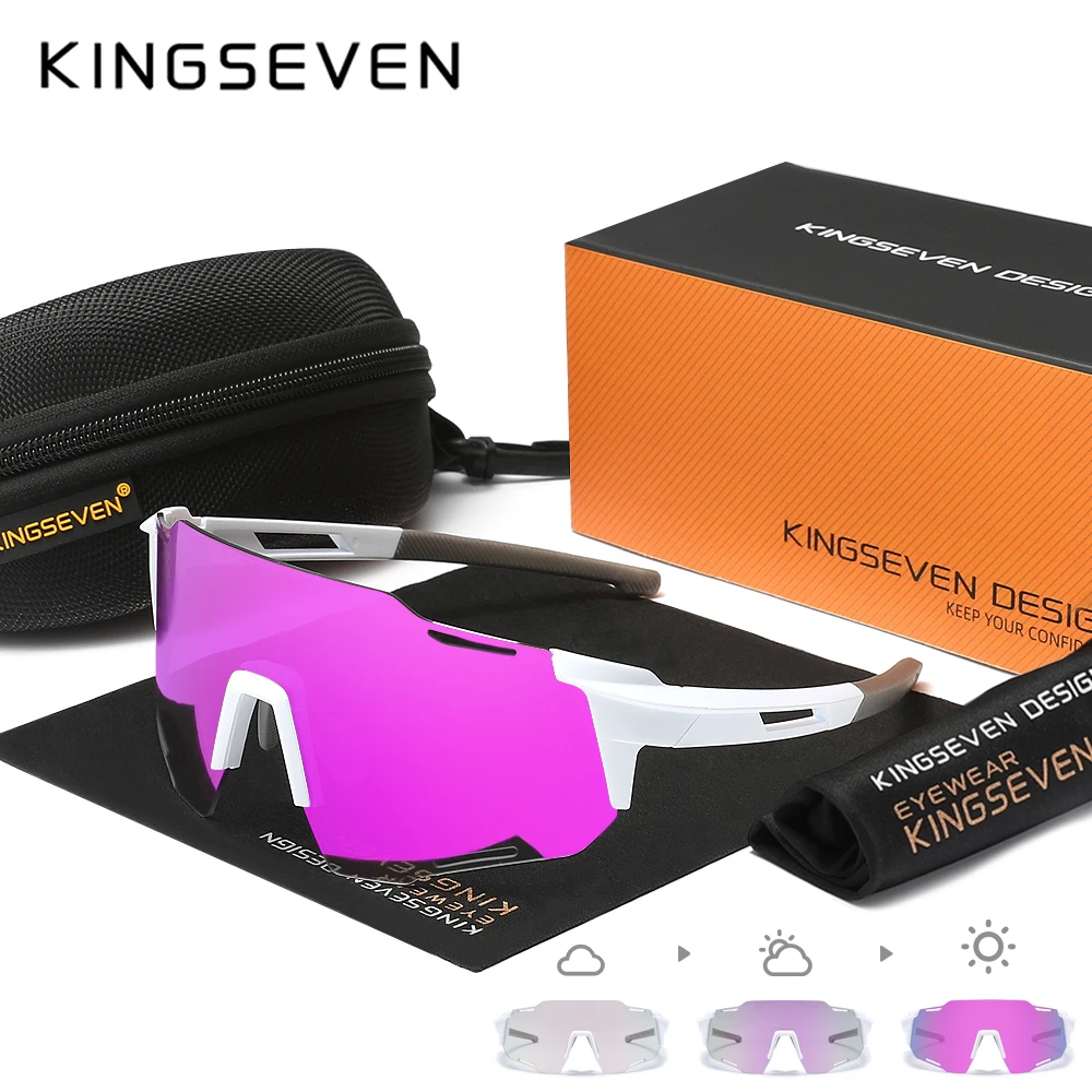 Kingseven mtb ciclismo óculos de proteção das mulheres dos homens esportes ao ar livre drving óculos de sol uv400 fotocromático óculos de bicicleta