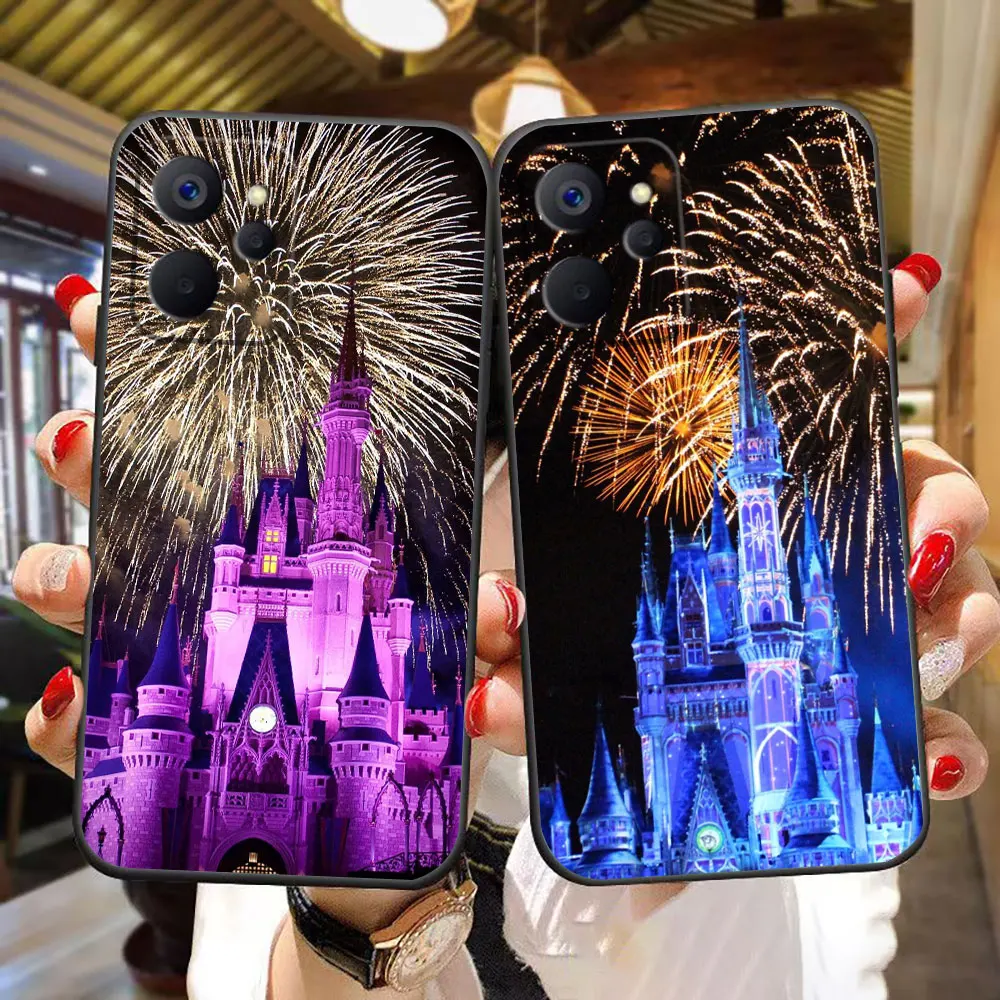 Disney Castle Fireworks Cover Phone Case For OPPO Realme 13 12 11 10 9 9i 8 8i 7 7i 6 5 5i PRO 5G TPU Case Funda Coque Shell