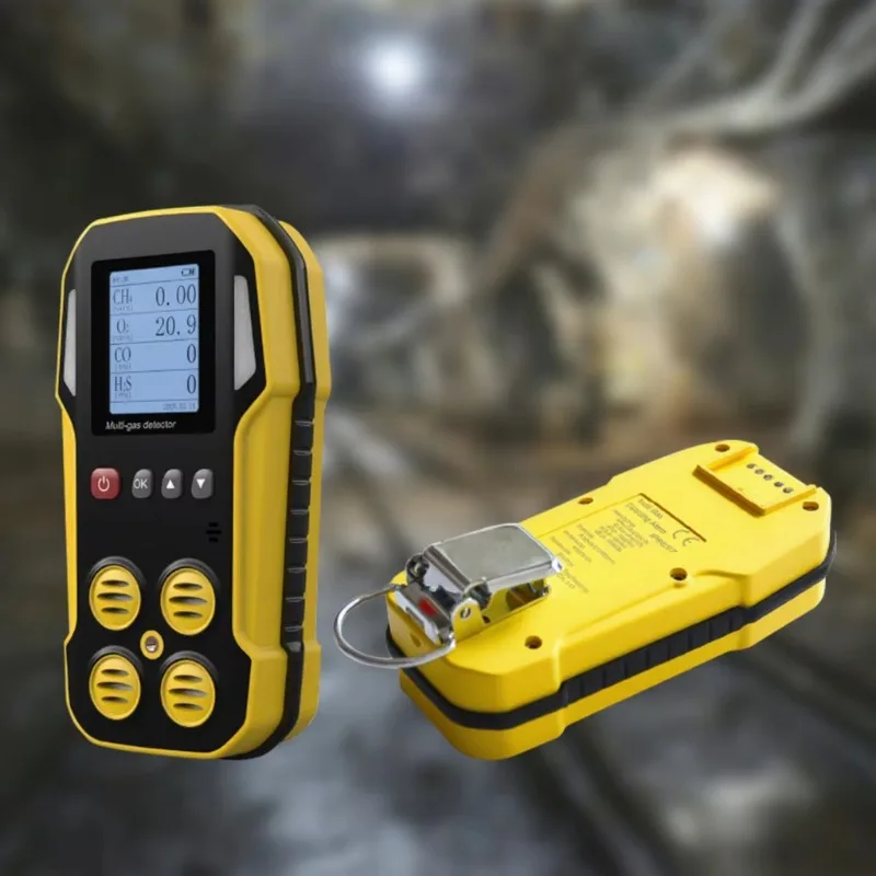 The portable four-in-one gas monitor CH4 LEL O2 CO2 leak detector for natural gas facilities comes with alarm