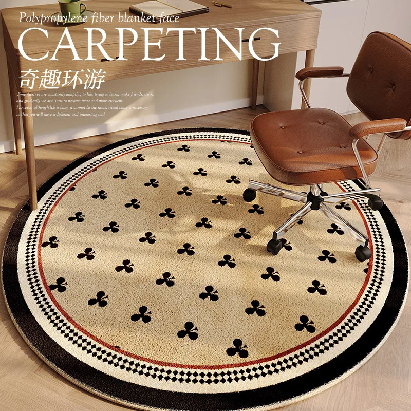 Cashmere Imitation Round Living Room Carpet Home Bedroom Bedside Plush Carpets Simple Dressing Table Swivel Chair Non-slip Rug