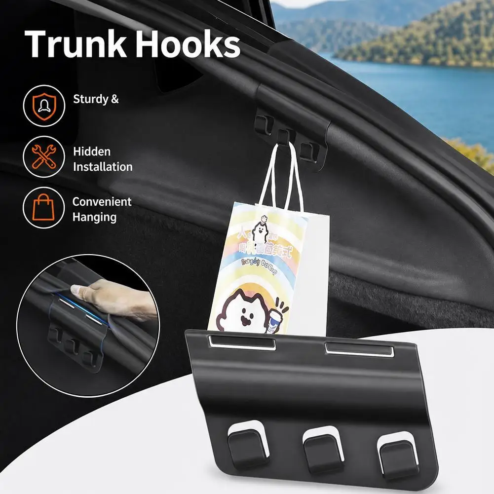 1/2Pcs Trunk Hooks Designed for for Model Y Juniper Variants,Handy for Organizing Shopping Bags, Other Small Belongings