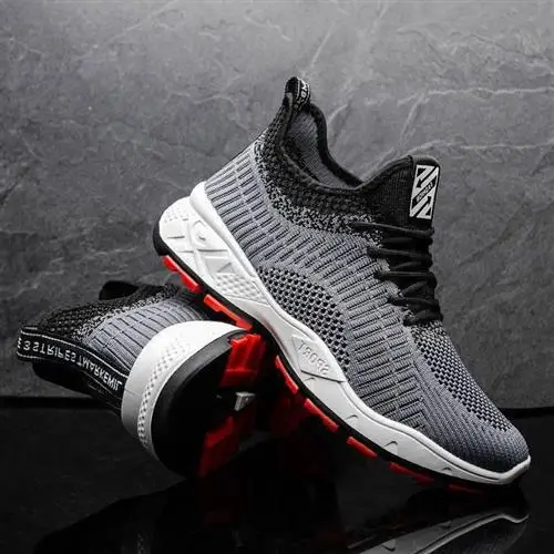 

Мужские повседневные кроссовки для спортзала Running oes Breathable Me Верх из удобной ткани с внутренней застежкой на шнуровке Faionab...