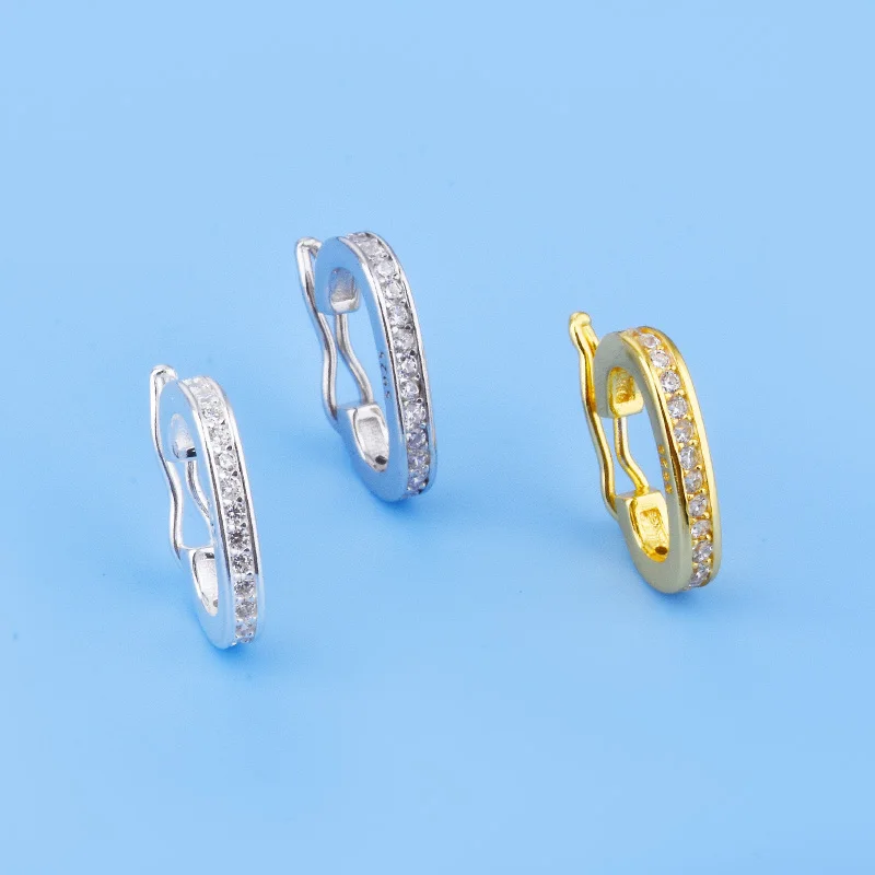 

S925 sterling silver button accessories pearl bracelet necklace clasp DIY sweater chaininterlayer buckle connecting