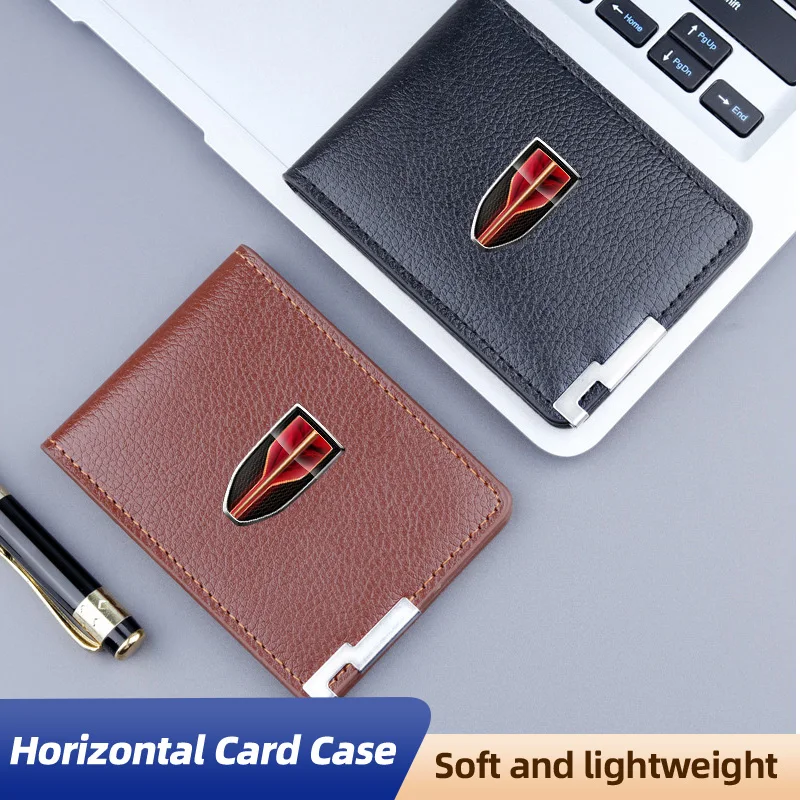 PU Leather Car Credit Card Holder Wallet Coin Purse Auto Accessories For Hongqi H5 H6 H7 H9 E-QM5 HS3 HS5 HS6 HS7 E-HS3 E-HS9