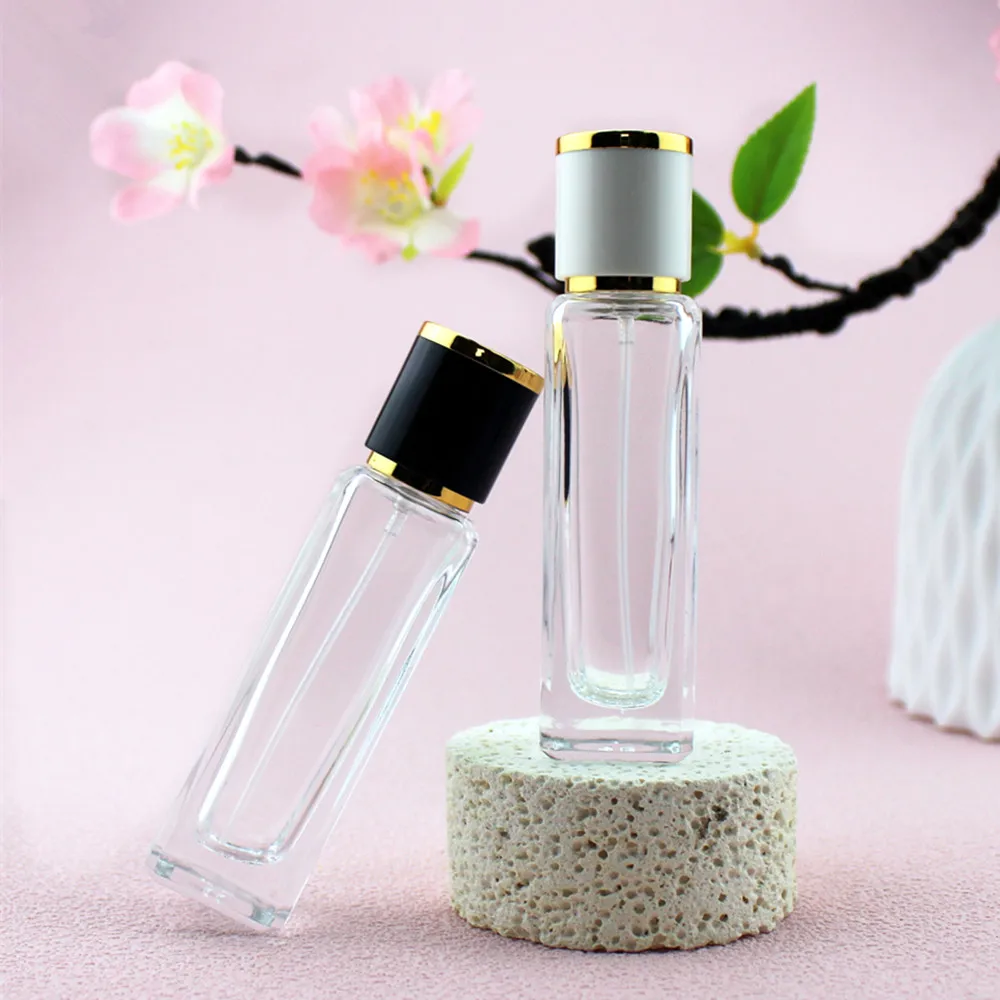 

30ml Glass Perfume Bottle Square Spray Perfume Packaging Bottles Refillable Atomizer Travel Cosmetic Container