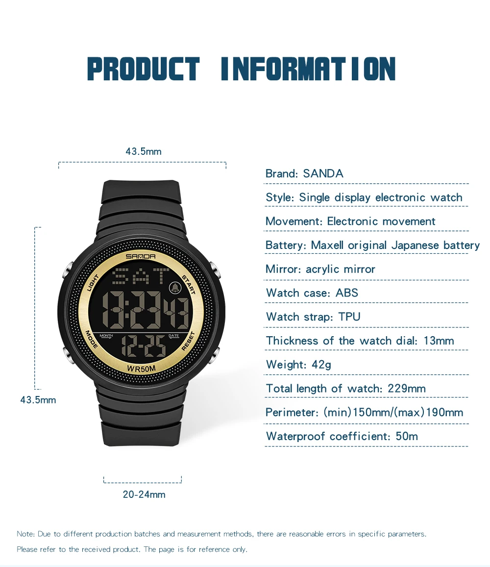 SANDA Watch 6023 Fashion Sport Women's Watches Pink 50M Waterproof Digital Watch for Girl Casual Wristwatch relogio feminino