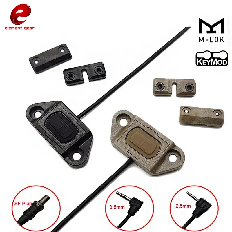 Element Airsoft Pressure Remote Switch Mlok Keymod 20mm Picatinny Rail for SF M300 M600 DBAL-A2 PEQ15 2.5mm 3.5mm Plug