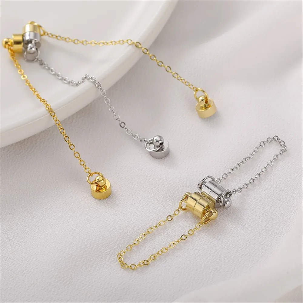 

14K Gold-coated Anti-drop Magnetic Magnetic Buckle Manual Diy Bracelet Necklace Ending Connection Buckle Material Accessories