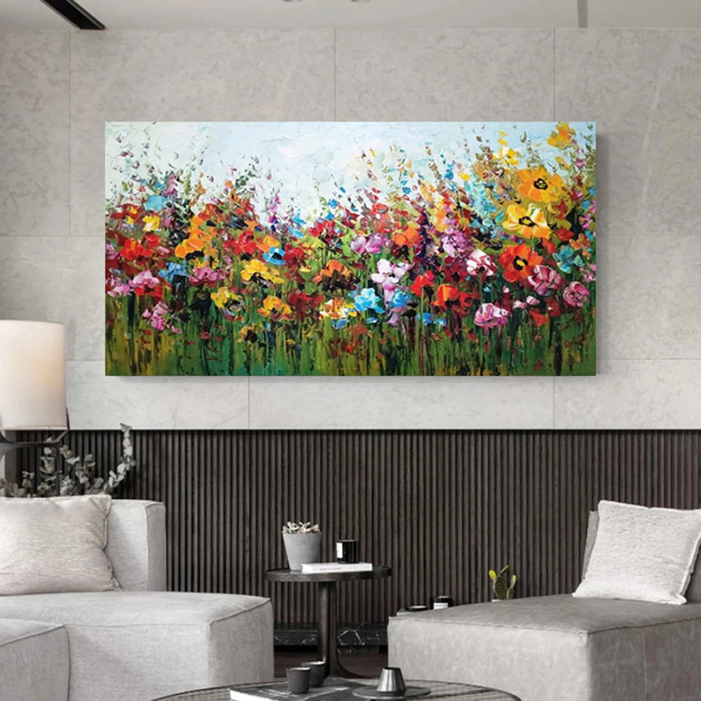 Peinture sur toile de fleurs abstraites, affiches d'art mural nordique moderne, impressions d'images pour le salon, décoration de la maison, cadeaux