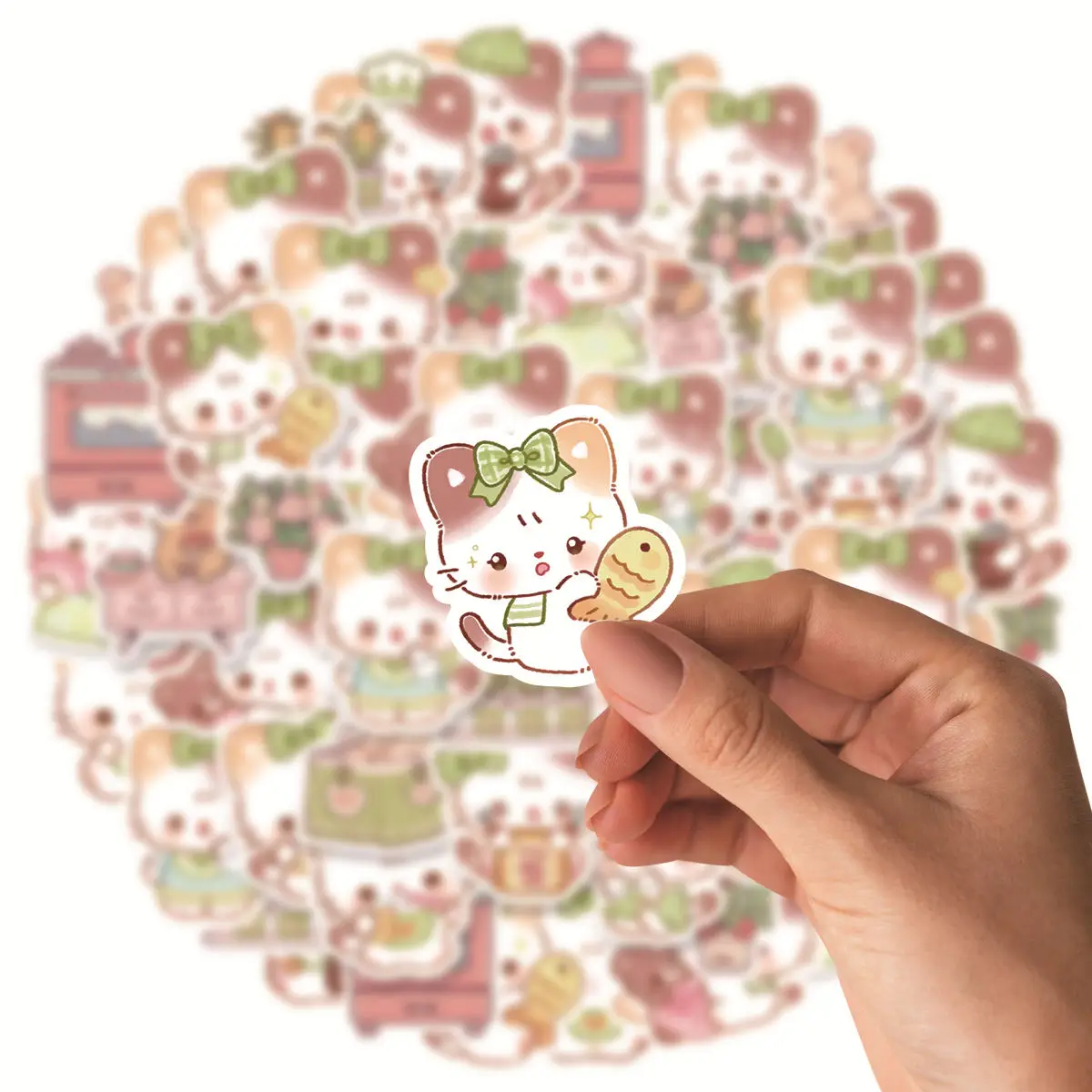 45 PCS Cute Cartoon Kitten Student DIY Stationery,Diaries,Cups,Mobile Phones, Laptops, Luggage,Scrapbooks,Decoration Stickers