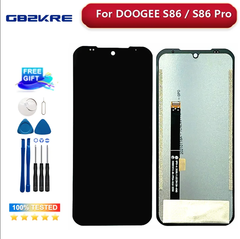 قطع غيار جديدة أصلية من DOOGEE S86 Pro شاشة LCD + شاشة رقمية تعمل باللمس وحدة إصلاح قطع غيار لشاشة DOOGEE S86 مقاس 6.1 بوصة