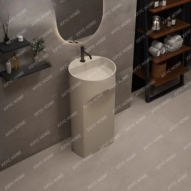 Artificial stone column basin Integrated floor-to-ceiling wash basin B & B Hotel, balcony column basin