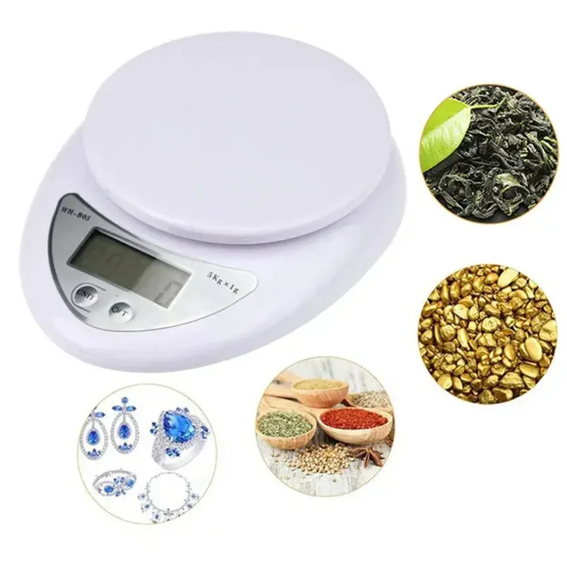 5kg/1g Electronic Scales Portable Digital LED Display Food Balance Measuring Weight Scale Kitchen Baking Scale Kitchen Tools