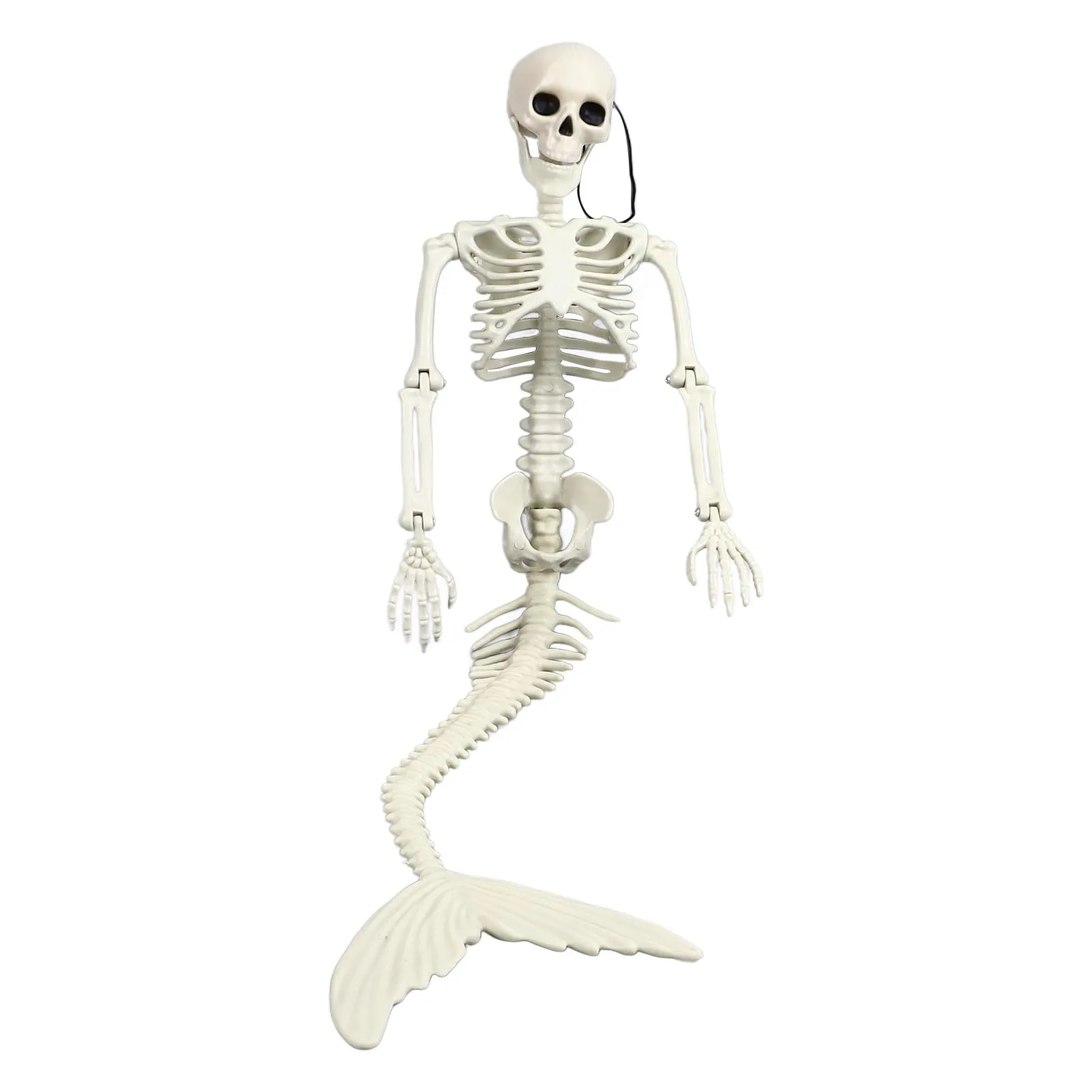 85cm Halloween Skeleton Mermaid Movable Posable Joints Simulation Full Body Skeleton Mermaid Props for Outdoor Decorations