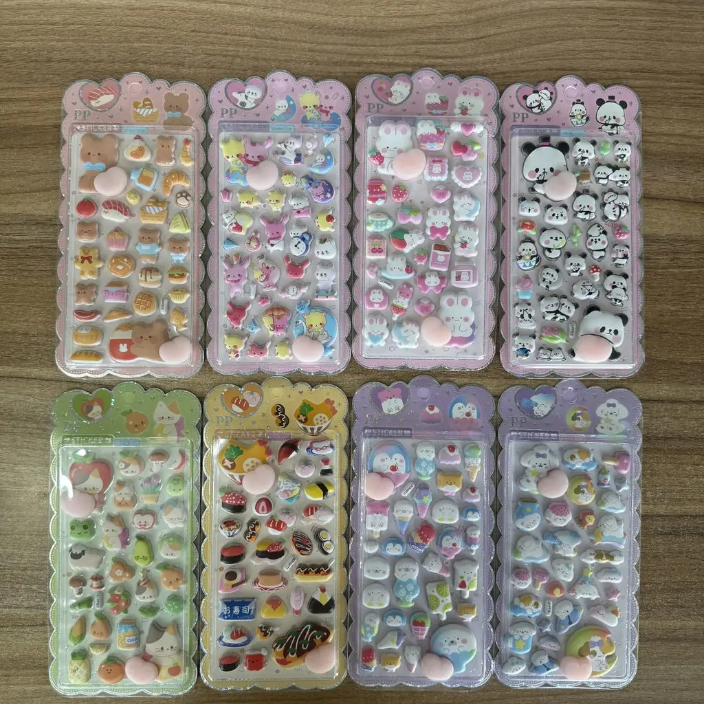 Assorted Random Cartoon Puffy Sticker 1/4Sheets Option Aesthetic Scrapbook Materials for Journal Notebook Craft Papery Pop Store
