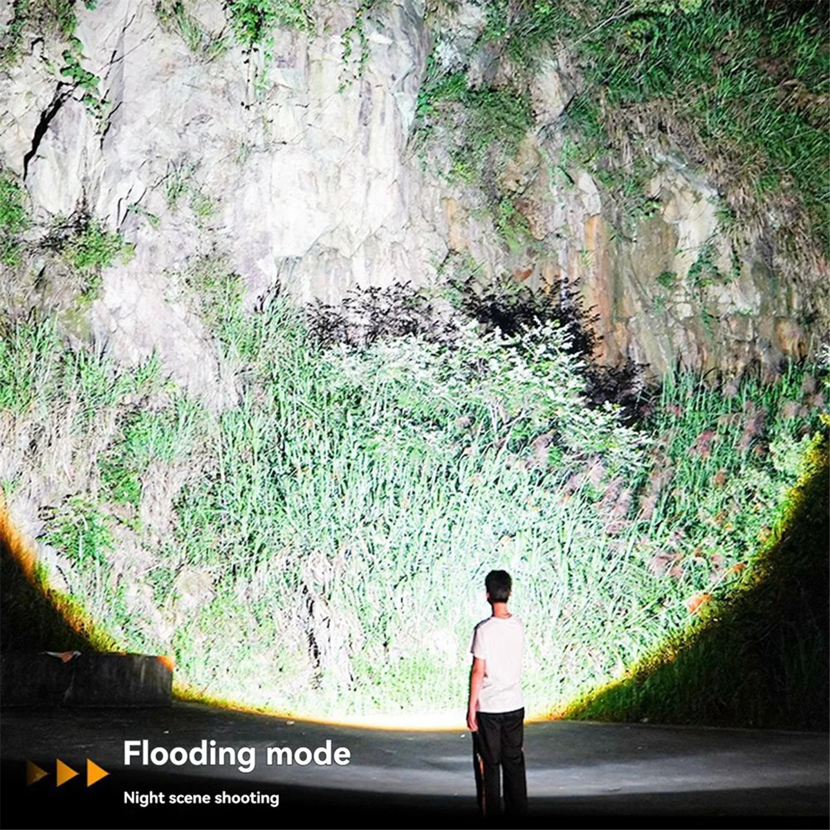 ONCE LED Flashlight Rechargeable Portable Flashlight Digital Display Outdoor Work Light Telescopic Zoom Flashlight