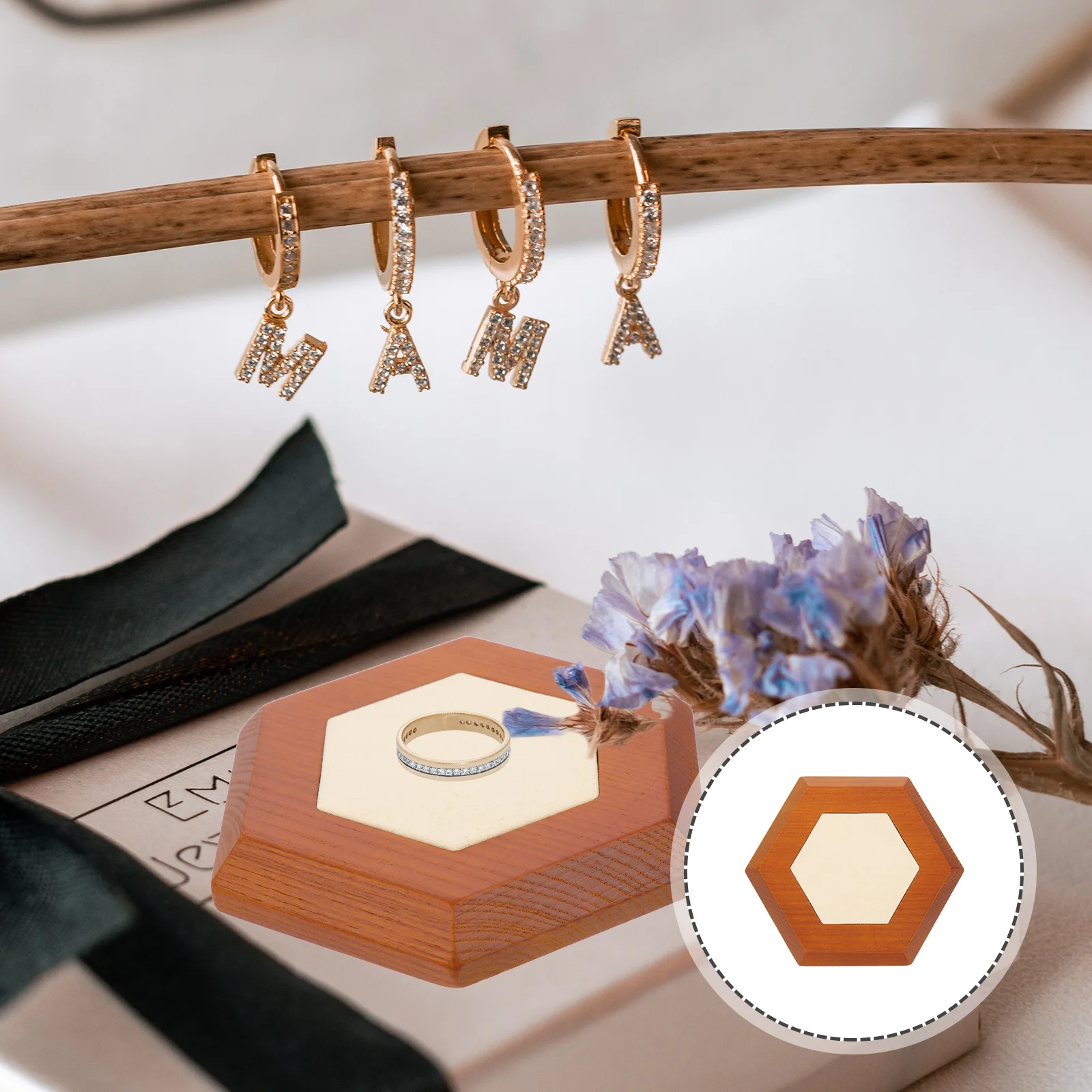 

Деревянный поднос для ювелирных изделий, держатель для колец, ожерелья, серег, браслета, витрина для хранения, маленькая тарелка для безделушек, декоративный поднос