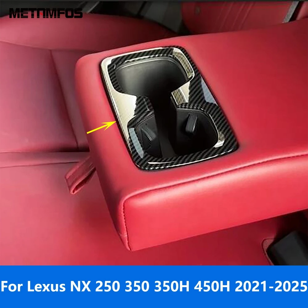 

Накладка на панель чашки для воды на заднем сиденье для Lexus NX 250 350 350H 450H 2021-2024 2025 Внутренние аксессуары из углеродного волокна Стайлинг автомобиля