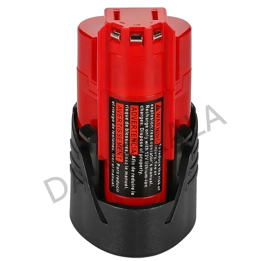 Pro 12V baterii Milwaukee 3Ah kompatibilní s Milwaukee M12 XC 48-11-2410 48-11-2420 48-11-2411 12V akumulátorové nářadí - náhled 2