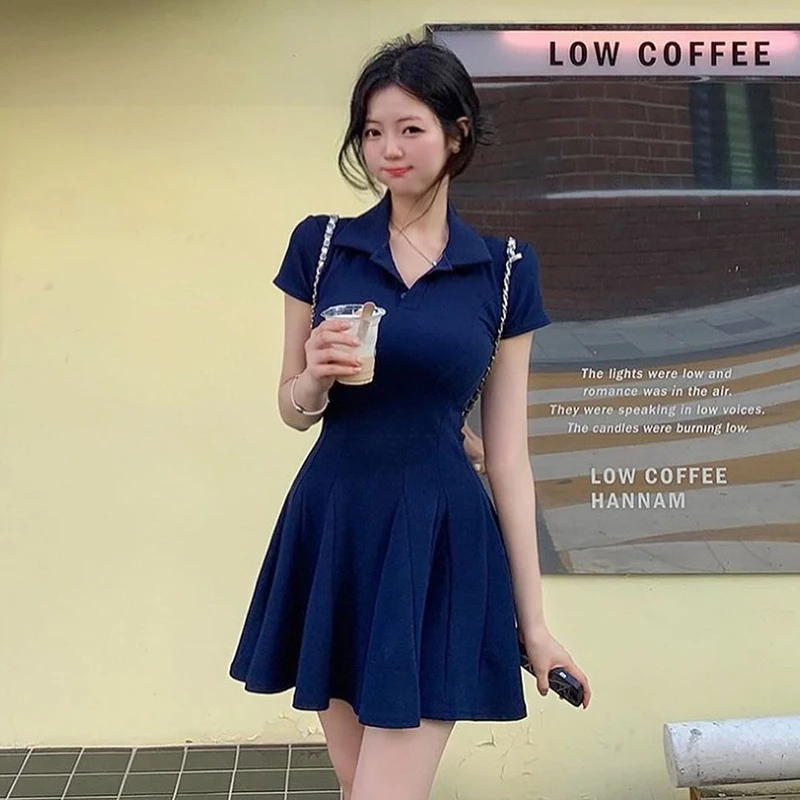 Sexy A-LINE Dress Women Summer Fashion Streetwear Short Sleeve Slim Basic Solid Dresses Casual Club Elegant Party Mini Dresses