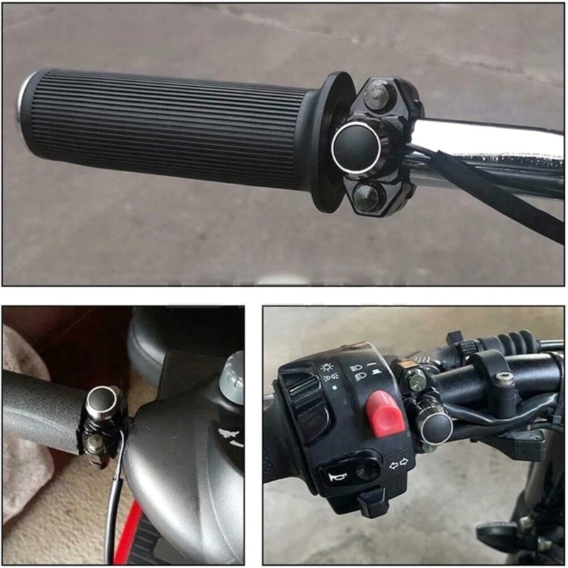 Aluminum Alloy Handlebar Mount Start Horn Headlight Strobe Momentary Action Switch Button 22cm 7/8\