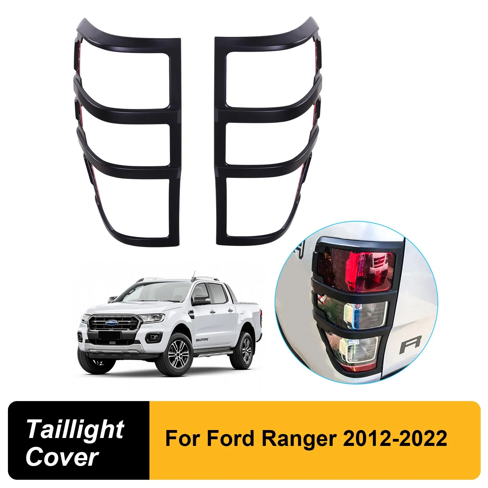 

Car Tail Lights Cover Trim Exterior Rear Light Hood For Ford Ranger 2012 -2022 T6 T7 T8 Wildtrak XLT XL XLS Sport Raptor