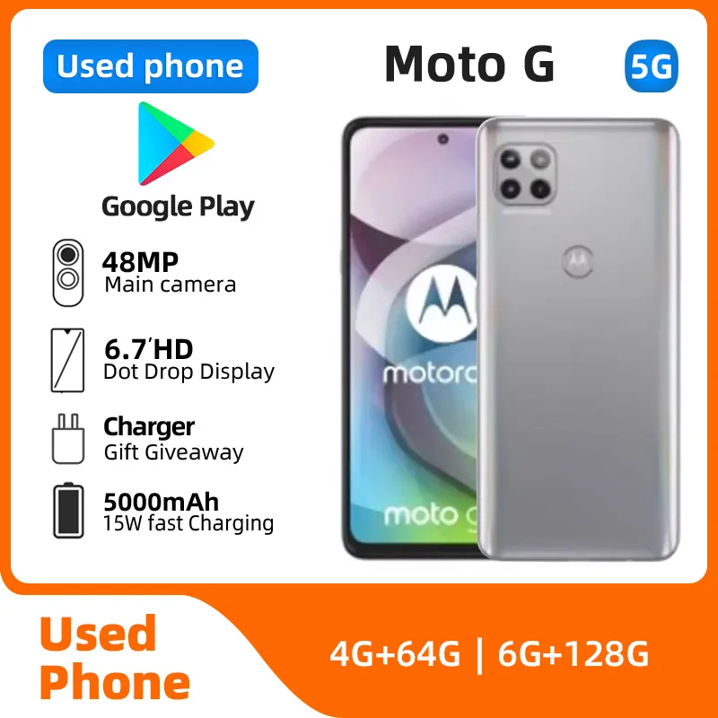 Motorola Moto G 5G XT2113 SmartPhone 6.7inch Screen 5000mAh 48MP+16MP Camera Original Used Phone