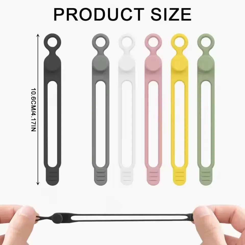 Silicone Silicone Cable Ties, Reusable Cord Ties, Cord Organizer Elastic Cable Organizer Straps for Bundling Earphone Cable Wire Etc - Aliexpress Deal